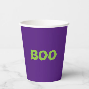 Boo green and purple spooky Halloween Paper Cups