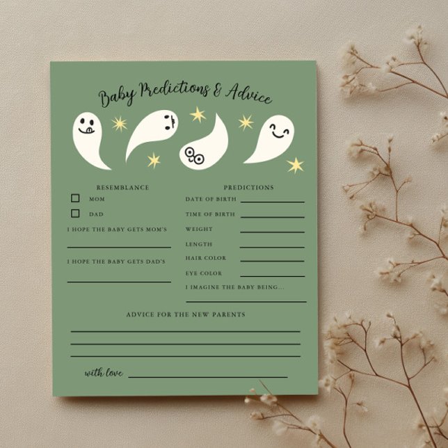 Boo Green Baby Shower Baby Predictions & Advice  (Creator Uploaded)