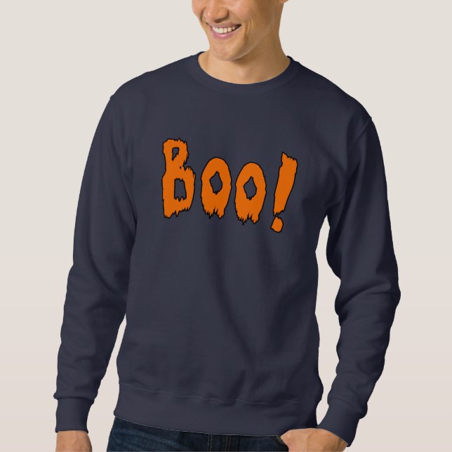 Boo Grey Halloween Theme Sweatshirt  (Front)