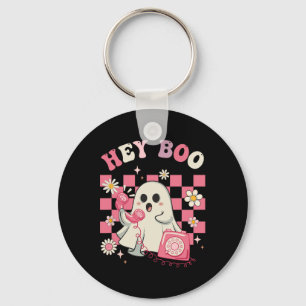 Boo Groovy Cute Ghost Funny Halloween Womens Kids Key Ring