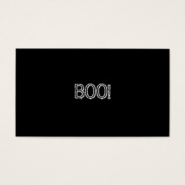 BOO! Grungy Font, black and white. (Front)