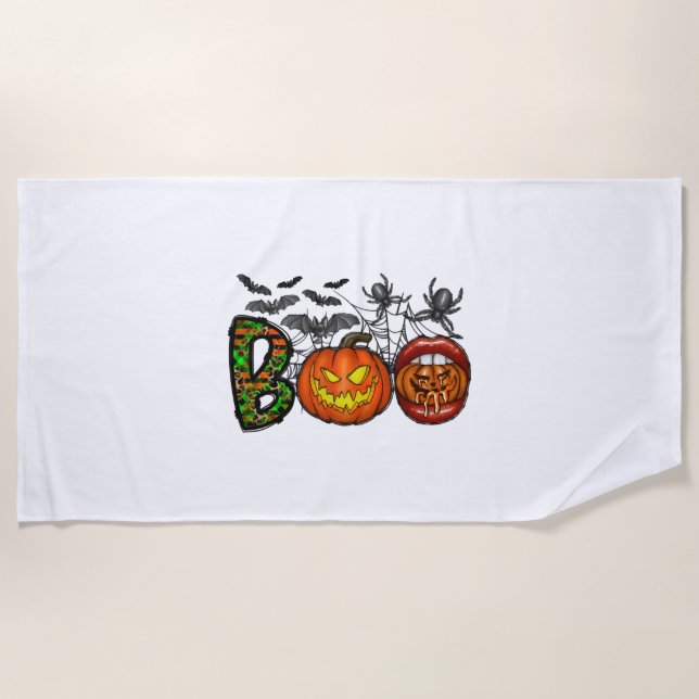 Boo Halloween          Beach Towel (Front)