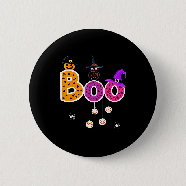 Boo Halloween Costume Sders Ghosts Pumkin &amp; Wi 6 Cm Round Badge (Front)