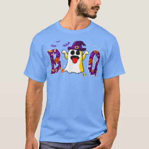 Boo Halloween Costume Spiders Ghosts Pumpkin & Wit T-Shirt