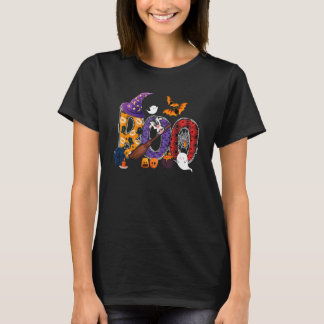 Boo Halloween Cow Riding Witch's Broomstick Farmer T-Shirt