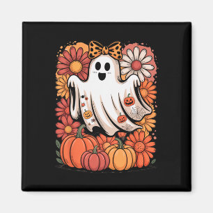 Boo Halloween Cute Ghost Girly Coquette Bow Autumn Magnet