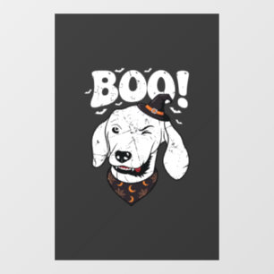 Boo Halloween Dog Witch Hat Bats