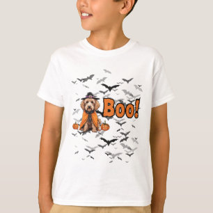 Boo! Halloween Doodle Dog In Witch Outfit With T T-Shirt
