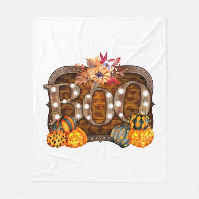 Boo Halloween       Fleece Blanket (Front)