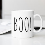 BOO Halloween | Funny Black & White Minimalist Coffee Mug<br><div class="desc">Start your spooky mornings with this minimalist “BOO!” Halloween coffee mug, featuring playful black typography on a white background. Perfect for sipping your favourite fall drink - whether it’s coffee, cocoa, or a witchy brew. This mug is a great gift for ghost lovers, Halloween fans, or anyone who enjoys seasonal...</div>