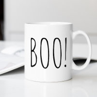 BOO Halloween | Funny Black & White Minimalist