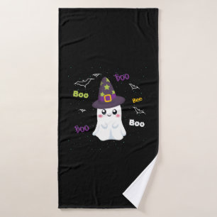 Boo halloween ghost costume men women kids bath towel