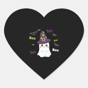Boo halloween ghost costume men women kids heart sticker