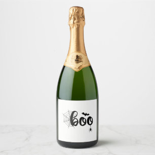 Boo Halloween Ghost Cute Halloween Family Matching Sparkling Wine Label