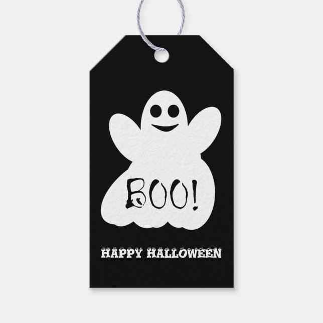 Boo! Halloween Ghost Gift Tag (Front)