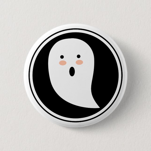 Boo! Halloween Ghost Pinback Button (Front)
