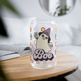 Boo Halloween Halloween Glass, Fall Season Gift Can Glass