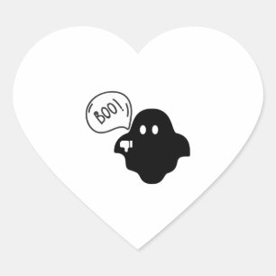 Boo Halloween                     Heart Sticker
