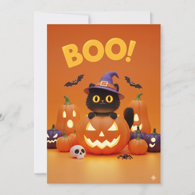 BOO! Halloween Invitation Card (Front)