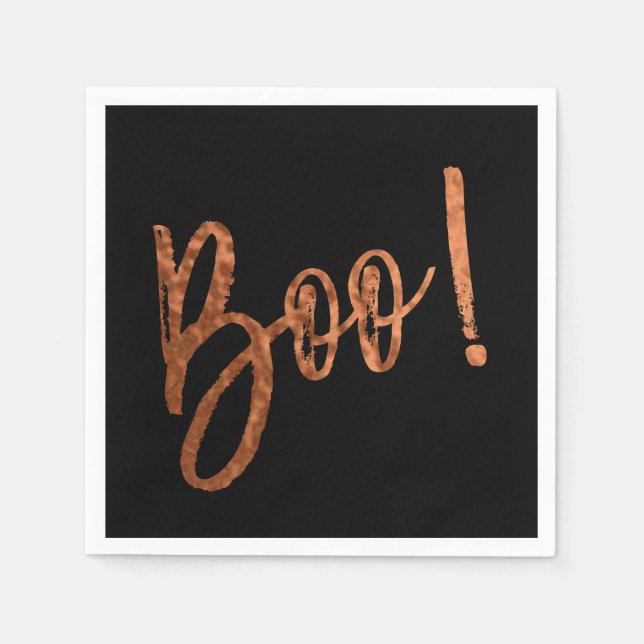 Boo! Halloween Modern Halloween Napkins (Front)