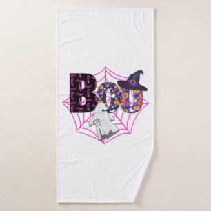 Boo Halloween October Pink Bath Towel