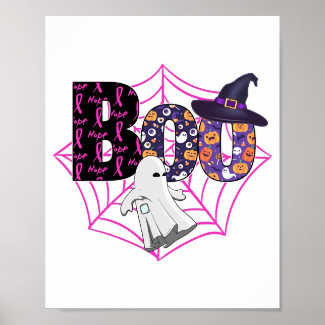 Boo Halloween October Pink Poster (Front)