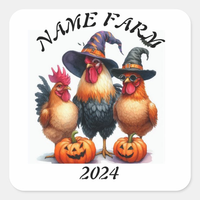 BOO Halloween on the farm Square Sticker (Front)