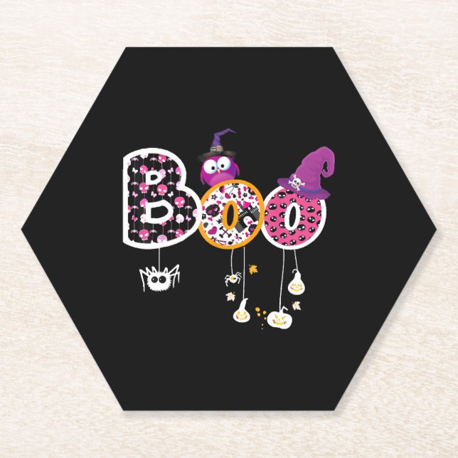 Boo Halloween  Paper Coaster (Front)