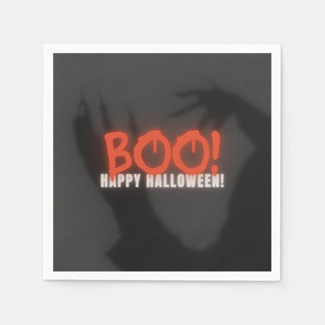 Boo halloween - Paper Napkins, Standard Cocktail Napkin (Front)