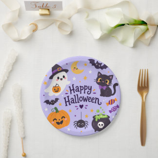 boo halloween paper plate