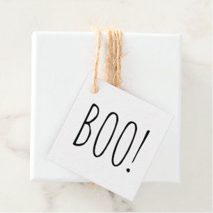 Boo! Halloween party. Black and white simple cute Favour Tags
