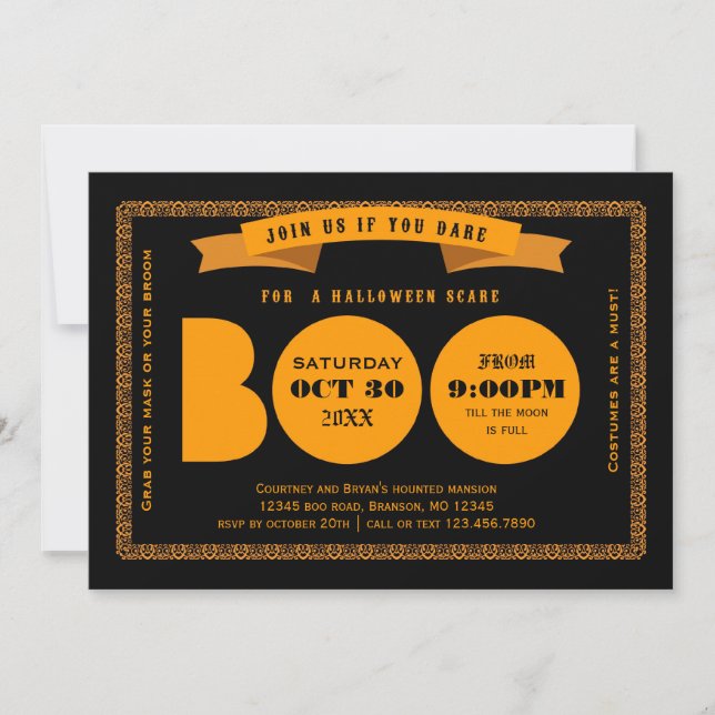 Boo Halloween Party Invitation (Front)