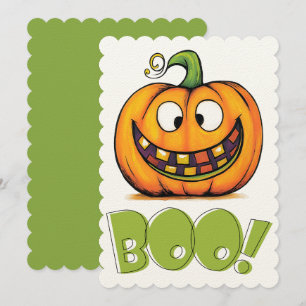 BOO- Halloween Pumpkin Cutesy Spooky Perfection Invitation