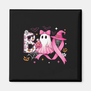 Boo Halloween Pumpkin Pink Ribbon Witch Breast Can Magnet
