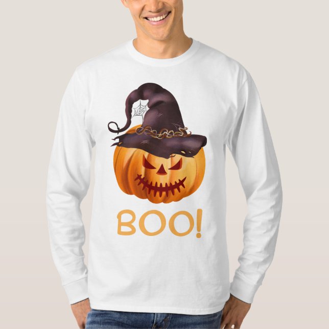 Boo Halloween Pumpkin T-Shirt (Front)