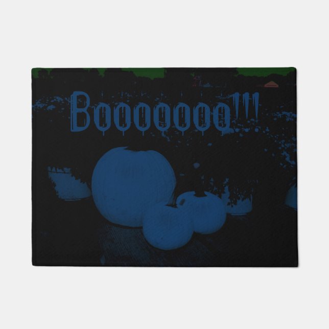 Boo Halloween Pumpkins on a Doormat (Front)