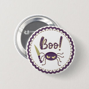 Boo! Halloween spider knife hand T-Shirt 6 Cm Round Badge