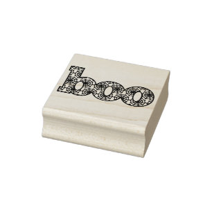 Boo Halloween Spider Web Rubber Stamp