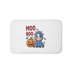 Boo Halloween Spooky Ghost Cow Bath Mat