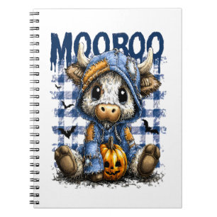 Boo Halloween Spooky Highland Cow Notebook
