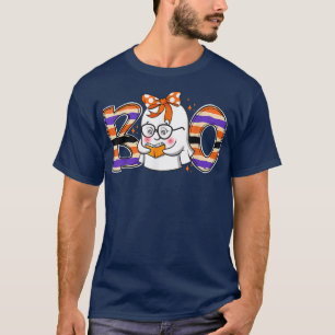 Boo Halloween Teacher Librarian Books Reading Cute T-Shirt