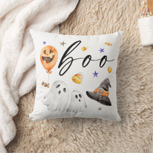 Boo Halloween Watercolor  Cushion