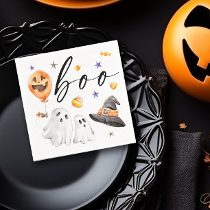 Boo Halloween Watercolor Party  Napkin