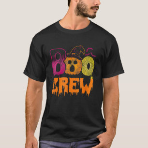 Boo Halloween With Pumpkin Spiders And Witch Hat T-Shirt