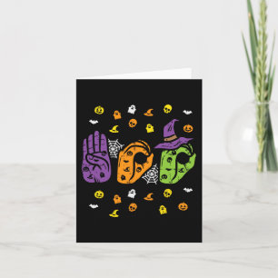 Boo Hands American Sign Language Pride ASL Hallowe Card