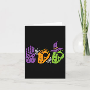 Boo Hands American Sign Language Pride Asl Hallowe Card