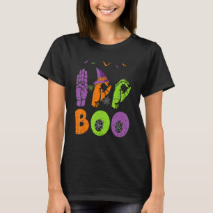 Boo Hands American Sign Language Pride ASL Hallowe T-Shirt