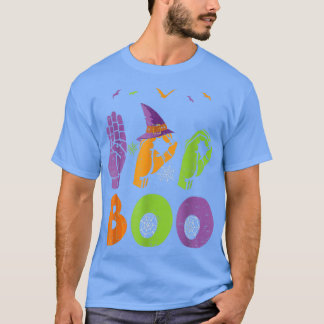 Boo Hands American Sign Language Pride ASL Hallowe T-Shirt