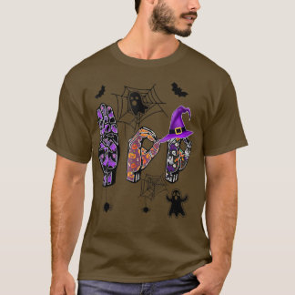 Boo Hands American Sign Language Pride ASL Hallowe T-Shirt
