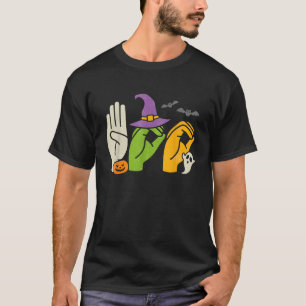Boo Hands American Sign Language Pride ASL Hallowe T-Shirt